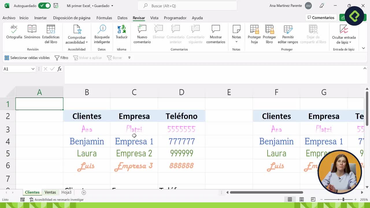 Revisión de Estadísticas y Ortografía en Excel